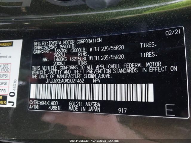 2021 LEXUS RX 350L JTJJZKEA0M2021462 Photo 8