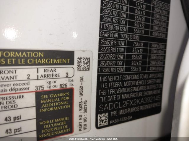 2019 JAGUAR F-PACE SADCL2FX2KA392145 Photo 8