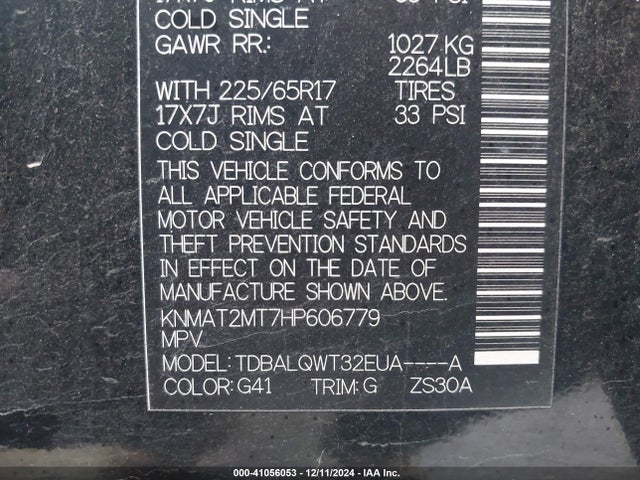 Nissan ROGUE SV 2017 KNMAT2MT7HP606779 Image 9