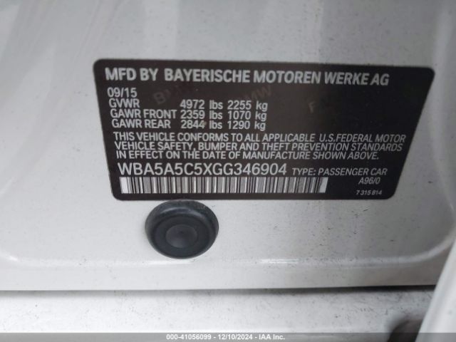WBA5A5C5XGG346904 BMW 528I