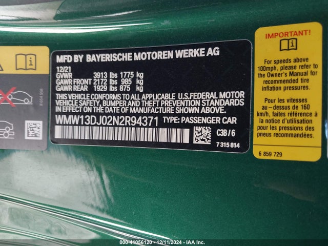 2022 MINI SE HARDTOP WMW13DJ02N2R94371 Photo 8