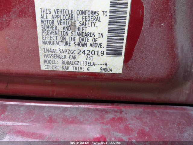 Nissan Altima 2.5 S 2016 1N4AL3AP2GC242019 Image 9