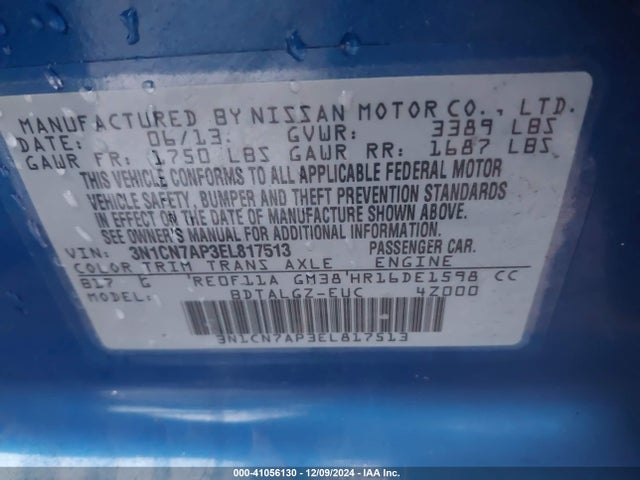 Nissan Versa 1.6 Sl 2014 3N1CN7AP3EL817513 Image 9
