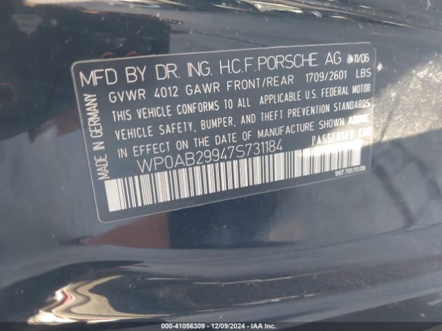 2007 PORSCHE 911 WP0AB29947S731184 Photo 8