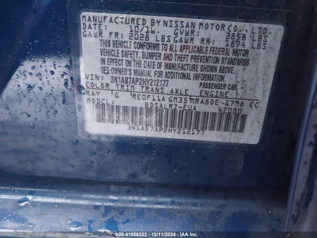 3N1AB7AP2HY212177 Nissan SENTRA SR