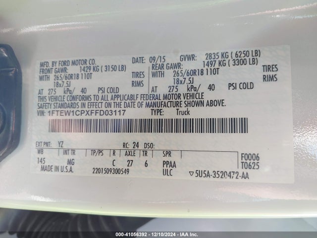 Ford F-150 Xlt 2015 1FTEW1CPXFFD03117 Image 9