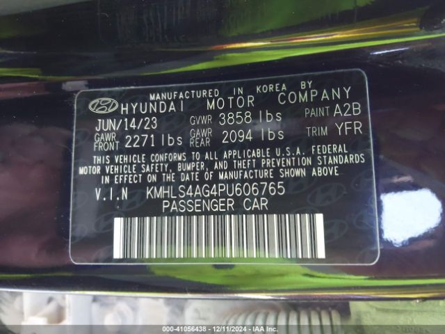 KMHLS4AG4PU606765 Hyundai ELANTRA SEL