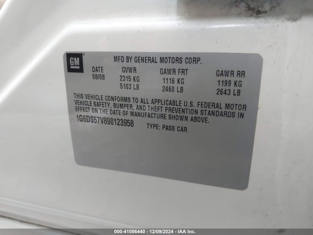 2009 CADILLAC CTS 1G6DS57V890123958 Photo 8