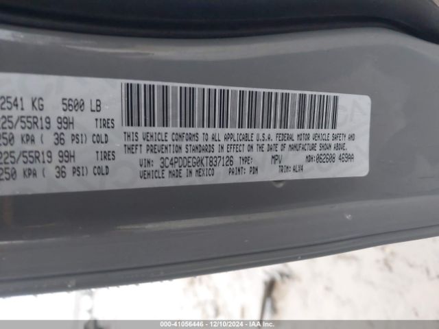 2019 DODGE JOURNEY 3C4PDDEG0KT837126 Photo 8