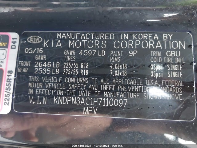 KIA Sportage Ex 2017 KNDPN3AC1H7110097 Image 9