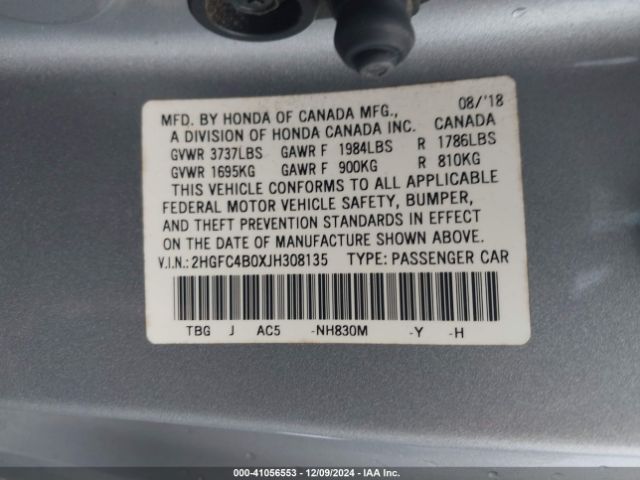 2HGFC4B0XJH308135 Honda Civic Lx-p