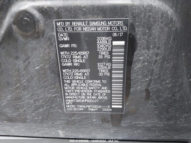 KNMAT2MT4HP600227 Nissan ROGUE S