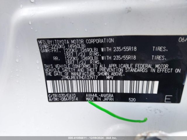 JTMDJREV7HD137917 Toyota Rav4 Hybrid Limited