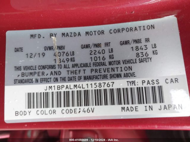 JM1BPALM4L1158767 Mazda MAZDA3