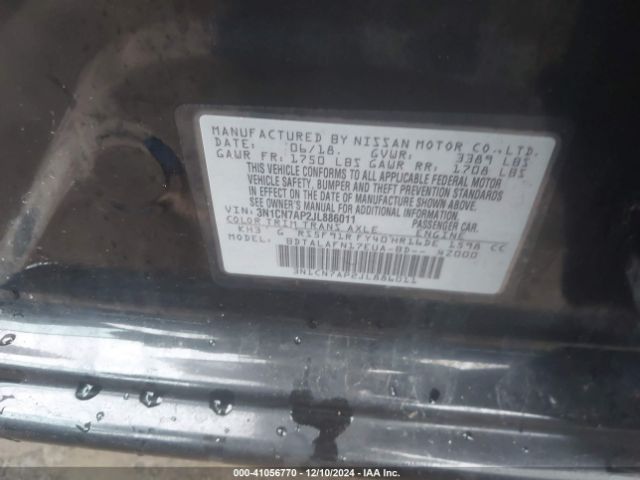 3N1CN7AP2JL886011 Nissan Versa 1.6 S