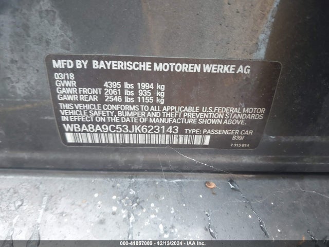 BMW 320i 2018 WBA8A9C53JK623143 Image 9