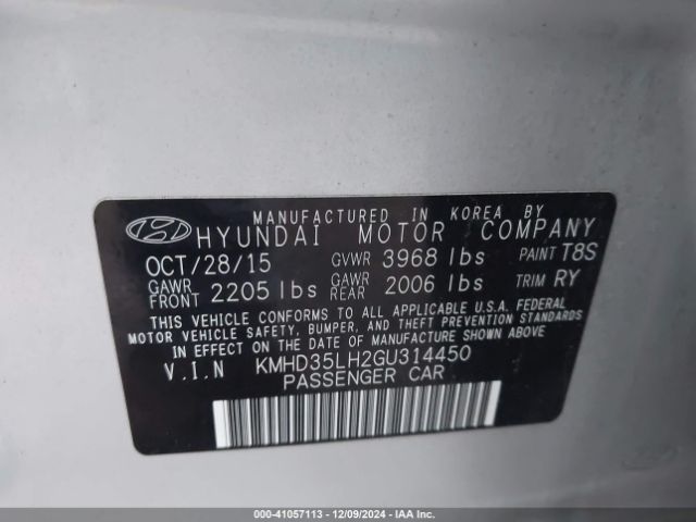 KMHD35LH2GU314450 Hyundai ELANTRA GT