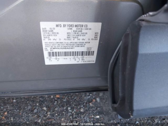 2FMPK4J92NBA43401 Ford EDGE SEL