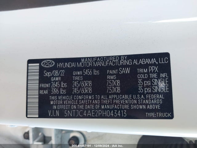 Hyundai Santa Cruz Sel 2023 5NTJC4AE2PH043413 Image 9