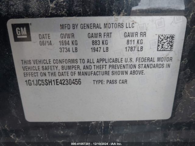 1G1JC5SH1E4230456 Chevrolet Sonic Lt Auto