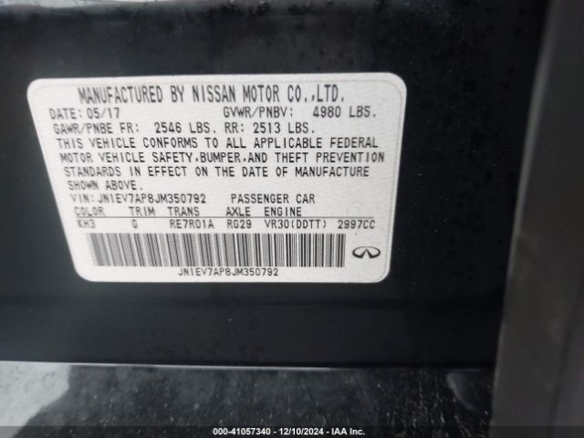 JN1EV7AP8JM350792 Infiniti Q50 3.0t Luxe