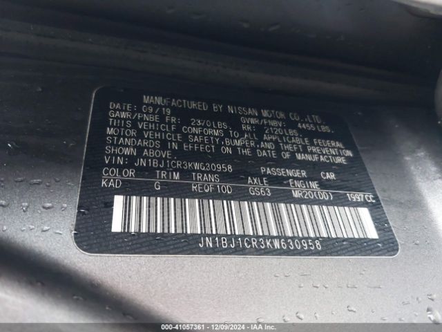 JN1BJ1CR3KW630958 Nissan Rogue Sport Sv