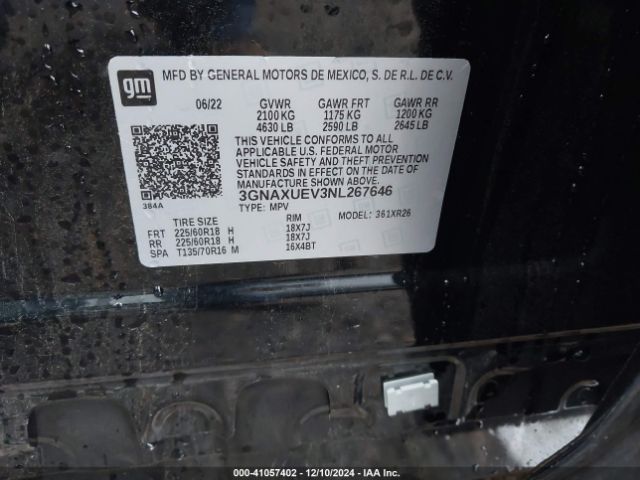 3GNAXUEV3NL267646 Chevrolet Equinox Awd Lt