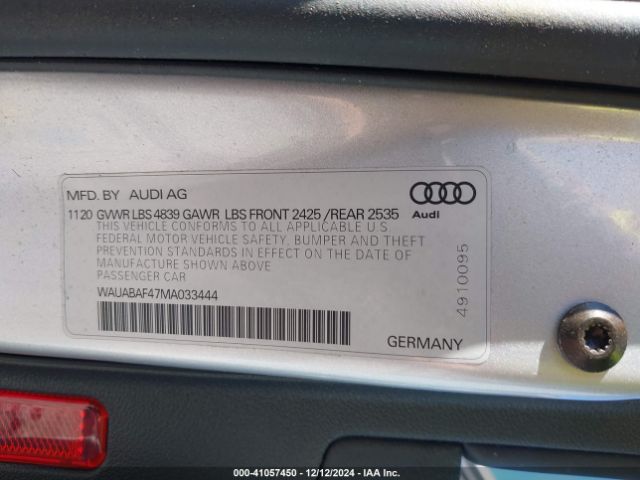 WAUABAF47MA033444 Audi A4 Premium 40 Tfsi Quattro S Tronic