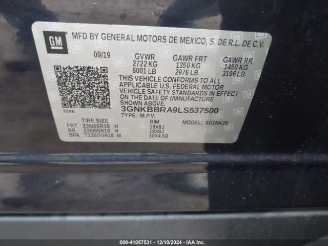 3GNKBBRA9LS537500 Chevrolet Blazer Fwd 1lt