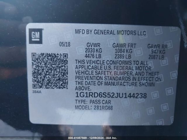 1G1RD6S52JU144238 Chevrolet Volt Premier