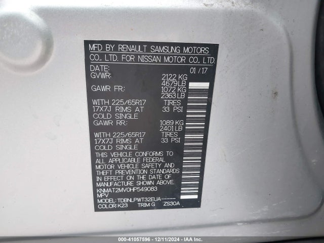 Nissan ROGUE S 2017 KNMAT2MV0HP549083 Image 9