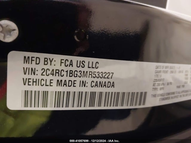 2C4RC1BG3MR533227 Chrysler Pacifica Touring L