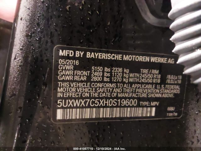 5UXWX7C5XH0S19600 BMW X3 Xdrive35i