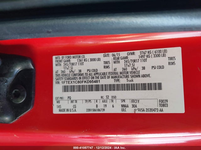 Ford F-150 Xl 2015 1FTEX1C80FKD95481 Image 9
