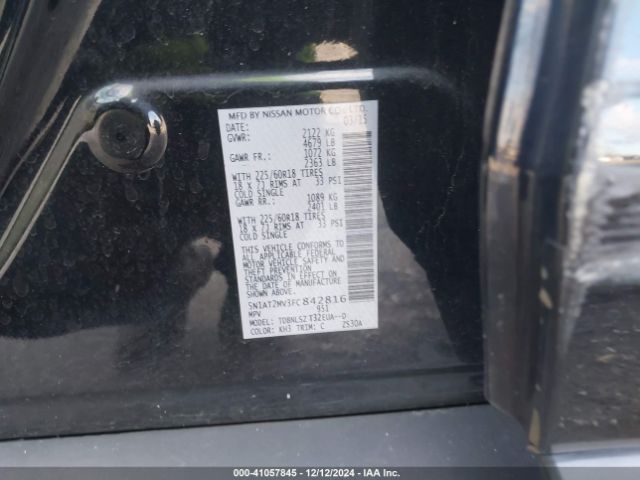 5N1AT2MV3FC842816 Nissan Rogue Sl