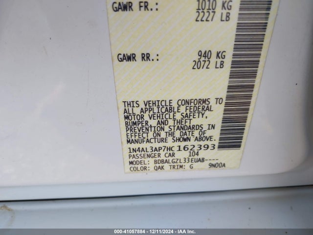 1N4AL3AP7HC162393 Nissan Altima 2.5 S