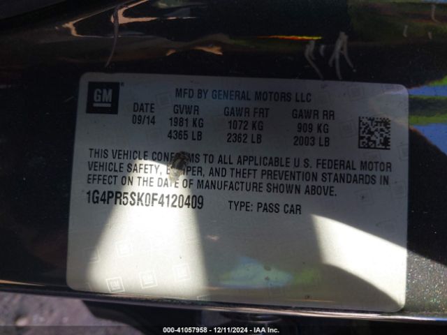 1G4PR5SK0F4120409 Buick Verano Convenience Group