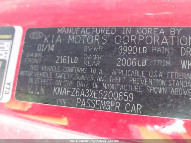 KNAFZ6A3XE5200659 KIA Forte Koup Sx