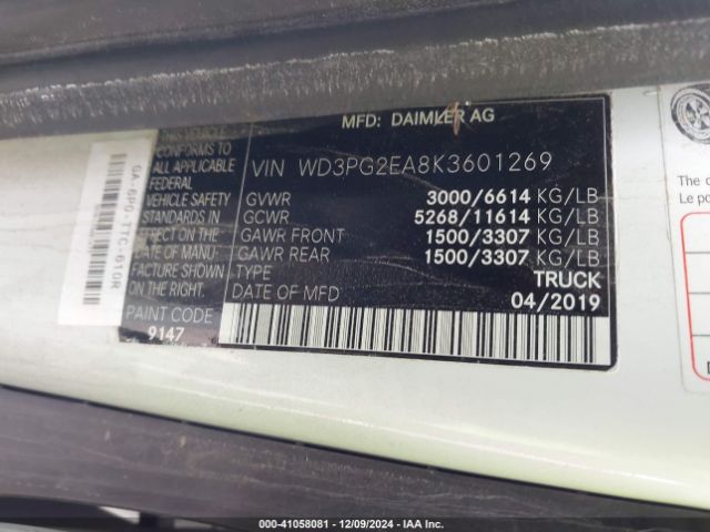 WD3PG2EA8K3601269 Mercedes-Benz Metris