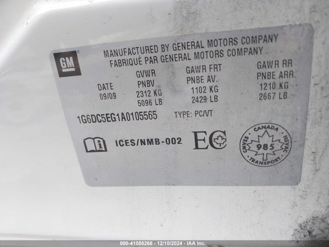2010 CADILLAC CTS 1G6DC5EG1A0105565 Photo 8