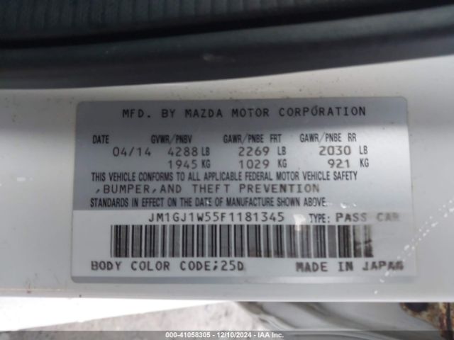 JM1GJ1W55F1181345 Mazda Mazda6 I Grand Touring