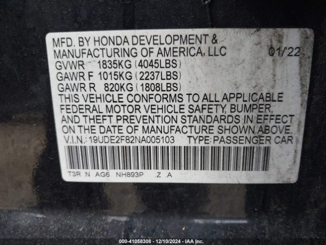19UDE2F82NA005103 Acura Ilx Premium   A-spec Packages/technology   A-spec Packages