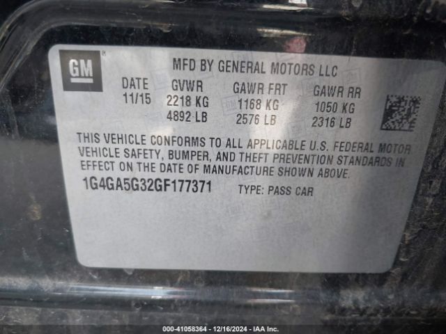 1G4GA5G32GF177371 Buick Lacrosse