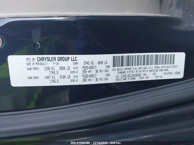 2C4RC1BG1ER438280 Chrysler Town & Country Touring