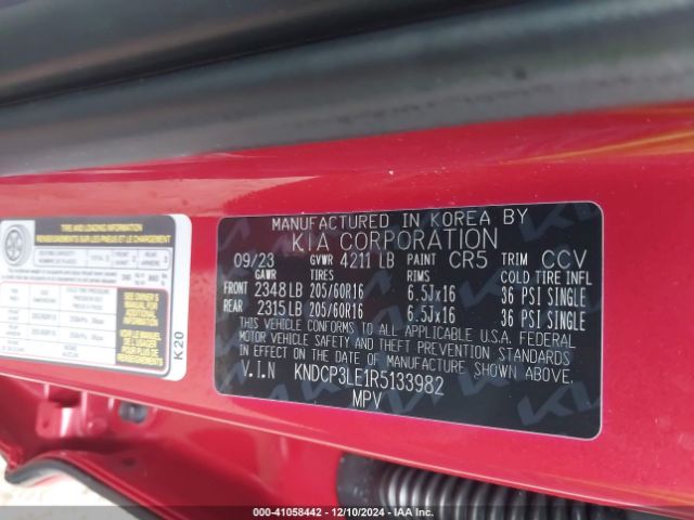 KNDCP3LE1R5133982 KIA NIRO LX