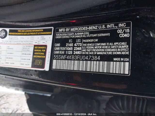 55SWF4KB3FU047384 Mercedes-Benz C 300 4matic/luxury 4matic/sport 4matic