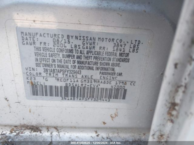 3N1AB7AP5FY329443 Nissan SENTRA SR
