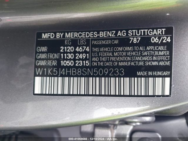 W1K5J4HB8SN509233 Mercedes-Benz Cla 250 Coupe 4matic