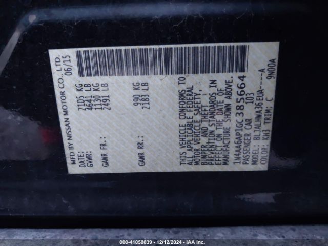 1N4AA6AP1GC385664 Nissan Maxima 3.5 Platinum