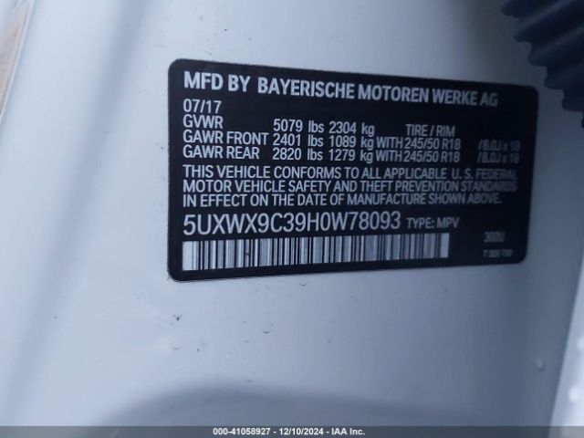 5UXWX9C39H0W78093 BMW X3 Xdrive28i